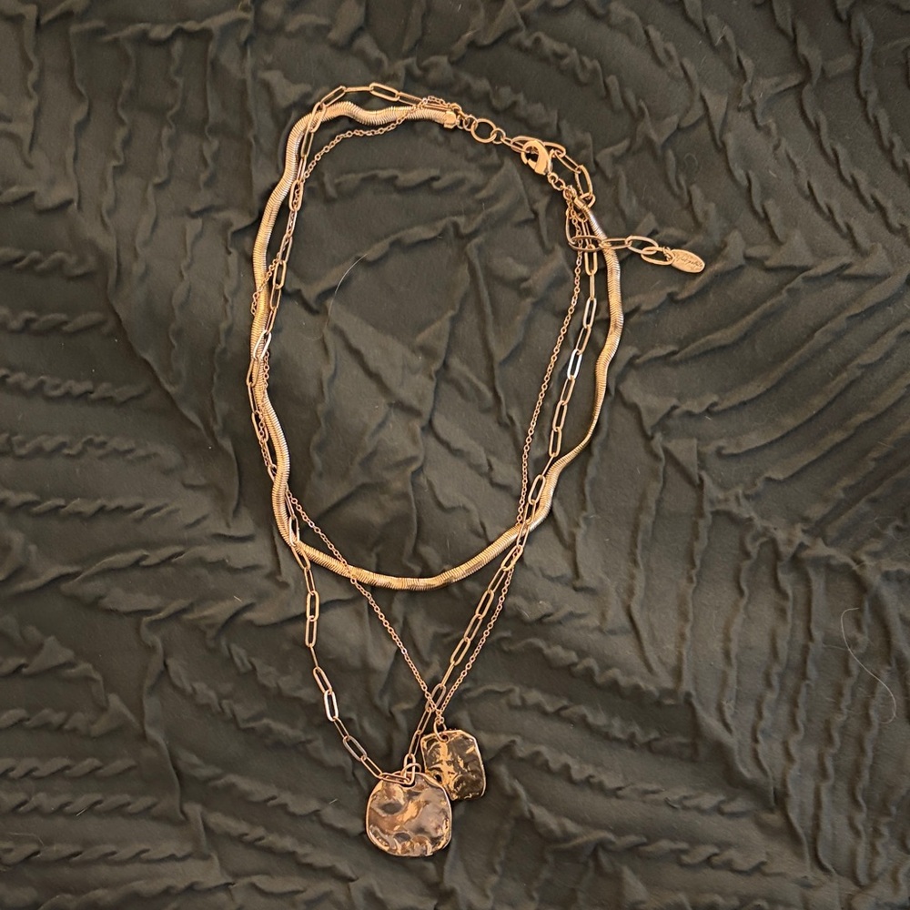 Free People Elegant Gold Multi-Layer Necklace